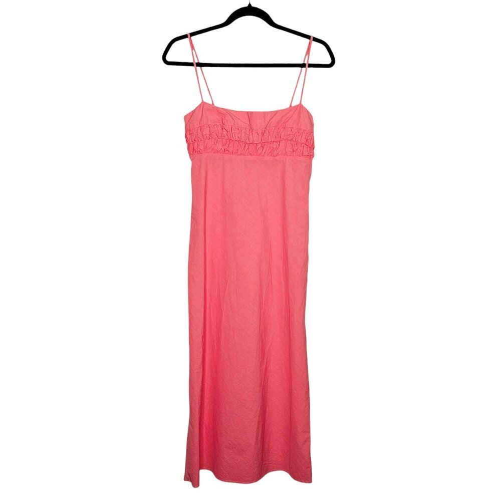 Ciao Lucia Nera Grapefruit Pink Cotton Square Neck Midi Dress Size XS - Picture 2 of 11